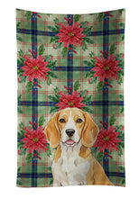 Load image into Gallery viewer, Lemon and White Beagle Christmas PoinsettIas Kitchen Towel