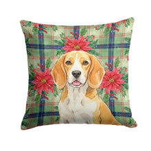 Load image into Gallery viewer, Lemon and White Beagle Christmas PoinsettIas Throw Pillow