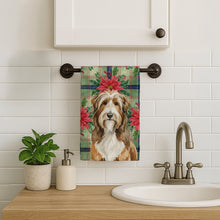 Load image into Gallery viewer, Brown Bearded Collie Christmas PoinsettIas Kitchen Towel