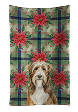 Load image into Gallery viewer, Brown Bearded Collie Christmas PoinsettIas Kitchen Towel