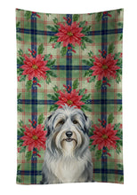 Load image into Gallery viewer, Bearded Collie Christmas PoinsettIas Kitchen Towel