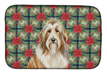 Load image into Gallery viewer, Fawn Bearded Collie Christmas PoinsettIas Dish Drying Mat