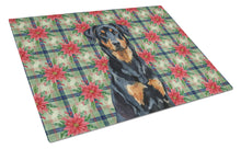 Load image into Gallery viewer, Beauceron Christmas PoinsettIas Glass Cutting Board