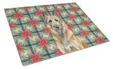Load image into Gallery viewer, Belgian Laekenois Christmas PoinsettIas Glass Cutting Board