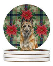 Load image into Gallery viewer, Belgian Laekenois Christmas PoinsettIas Large Sandstone Coasters Pack of 4