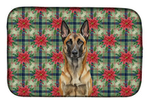 Load image into Gallery viewer, Belgian Malinois Christmas PoinsettIas Dish Drying Mat