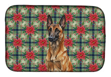 Load image into Gallery viewer, Mahogany Belgian Malinois Christmas PoinsettIas Dish Drying Mat