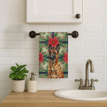 Load image into Gallery viewer, Mahogany Belgian Malinois Christmas PoinsettIas Kitchen Towel