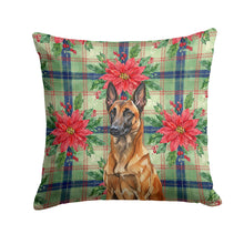 Load image into Gallery viewer, Mahogany Belgian Malinois Christmas PoinsettIas Throw Pillow