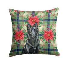 Load image into Gallery viewer, Belgian Sheepdog Groenendael Christmas PoinsettIas Throw Pillow