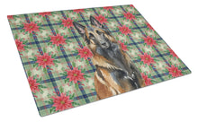 Load image into Gallery viewer, Belgian Tervuren Christmas PoinsettIas Glass Cutting Board