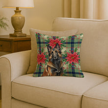 Load image into Gallery viewer, Belgian Tervuren Christmas PoinsettIas Throw Pillow