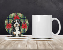 Load image into Gallery viewer, Berndoodle Christmas PoinsettIas Large Sandstone Coasters Pack of 4
