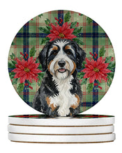 Load image into Gallery viewer, Berndoodle Christmas PoinsettIas Large Sandstone Coasters Pack of 4
