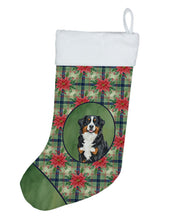 Load image into Gallery viewer, Bernese Mountain Dog Christmas PoinsettIas Holiday Stocking