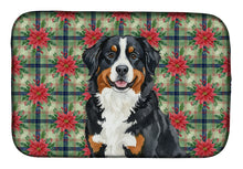 Load image into Gallery viewer, Bernese Mountain Dog Christmas PoinsettIas Dish Drying Mat