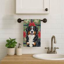 Load image into Gallery viewer, Bernese Mountain Dog Christmas PoinsettIas Kitchen Towel