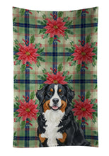 Load image into Gallery viewer, Bernese Mountain Dog Christmas PoinsettIas Kitchen Towel