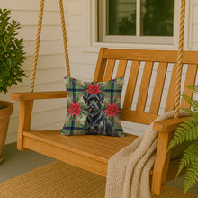 Load image into Gallery viewer, Black Russian Terrier Christmas PoinsettIas Throw Pillow
