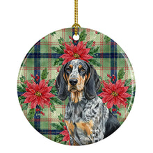 Load image into Gallery viewer, Bluetick Coonhound Christmas PoinsettIas Ceramic Ornament