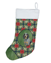 Load image into Gallery viewer, Bluetick Coonhound Christmas PoinsettIas Holiday Stocking