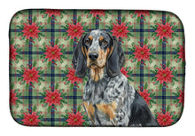 Load image into Gallery viewer, Bluetick Coonhound Christmas PoinsettIas Dish Drying Mat