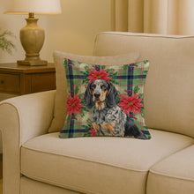 Load image into Gallery viewer, Bluetick Coonhound Christmas PoinsettIas Throw Pillow
