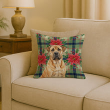 Load image into Gallery viewer, Fawn Boerboel Christmas PoinsettIas Throw Pillow