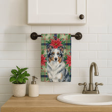 Load image into Gallery viewer, Blue Merle Border Collie Christmas PoinsettIas Kitchen Towel