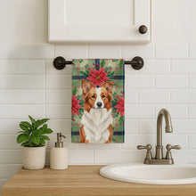Load image into Gallery viewer, Red and White Border Collie Christmas PoinsettIas Kitchen Towel