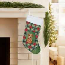 Load image into Gallery viewer, Red Border Terrier Christmas PoinsettIas Holiday Stocking