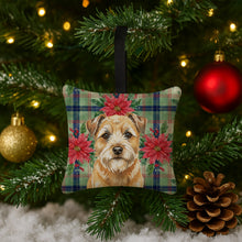 Load image into Gallery viewer, Wheaten Border Terrier Christmas PoinsettIas Hanging Square Fabric Ornament 3.5 x 3.5