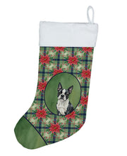 Load image into Gallery viewer, Boston Terrier Christmas PoinsettIas Holiday Stocking