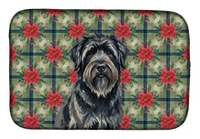 Load image into Gallery viewer, Bouvier des Flandres Christmas PoinsettIas Dish Drying Mat