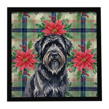 Load image into Gallery viewer, Bouvier des Flandres Christmas PoinsettIas Framed Metal Print