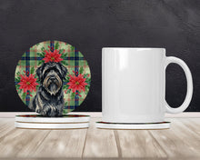 Load image into Gallery viewer, Bouvier des Flandres Christmas PoinsettIas Large Sandstone Coasters Pack of 4