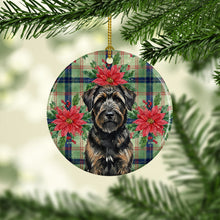 Load image into Gallery viewer, Brindle Bouvier des Flandres Christmas PoinsettIas Ceramic Ornament