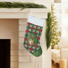 Load image into Gallery viewer, Boxer Christmas PoinsettIas Holiday Stocking