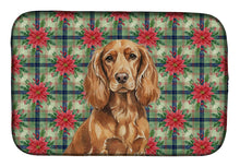 Load image into Gallery viewer, Boykin Spaniel Christmas PoinsettIas Dish Drying Mat