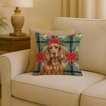 Load image into Gallery viewer, Boykin Spaniel Christmas PoinsettIas Throw Pillow