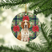 Load image into Gallery viewer, Bracco Italiano Christmas PoinsettIas Ceramic Ornament