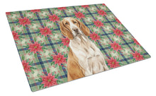 Load image into Gallery viewer, Bracco Italiano Christmas PoinsettIas Glass Cutting Board