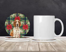 Load image into Gallery viewer, Bracco Italiano Christmas PoinsettIas Large Sandstone Coasters Pack of 4