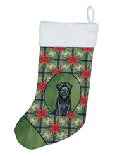Load image into Gallery viewer, Black Briard Christmas PoinsettIas Holiday Stocking