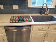 Load image into Gallery viewer, Black Briard Christmas PoinsettIas Dish Drying Mat