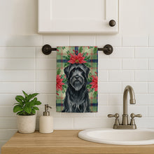 Load image into Gallery viewer, Black Briard Christmas PoinsettIas Kitchen Towel