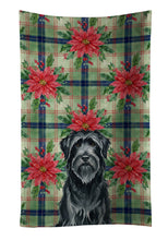 Load image into Gallery viewer, Black Briard Christmas PoinsettIas Kitchen Towel