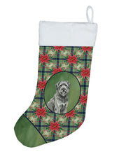Load image into Gallery viewer, Gray Briard Christmas PoinsettIas Holiday Stocking