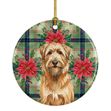 Load image into Gallery viewer, Tawny Briard Christmas PoinsettIas Ceramic Ornament