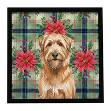 Load image into Gallery viewer, Tawny Briard Christmas PoinsettIas Framed Metal Print